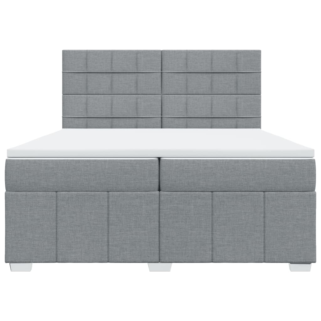 Sommier à lattes de lit avec matelas Gris clair 200x200cm Tissu - XIOS