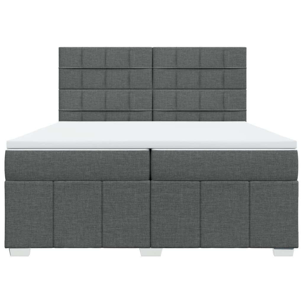 Sommier à lattes de lit avec matelas Gris foncé 200x200cm Tissu - XIOS