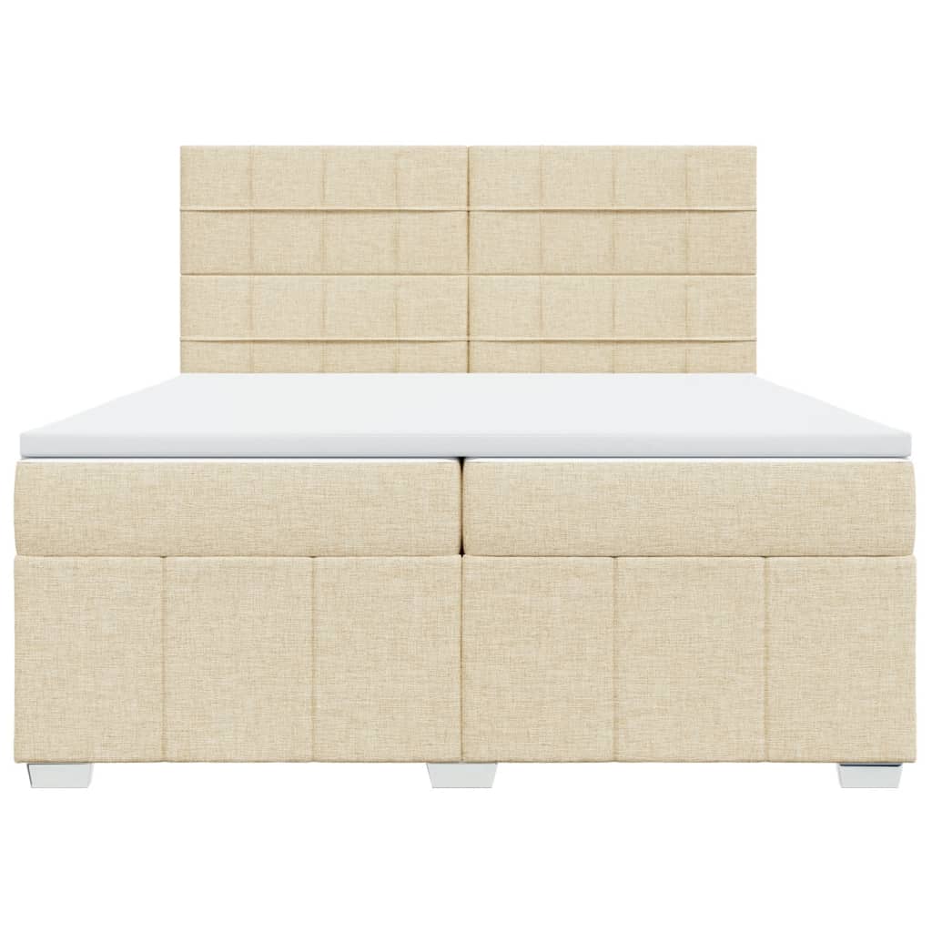 Sommier à lattes de lit avec matelas Crème 200x200 cm Tissu - XIOS