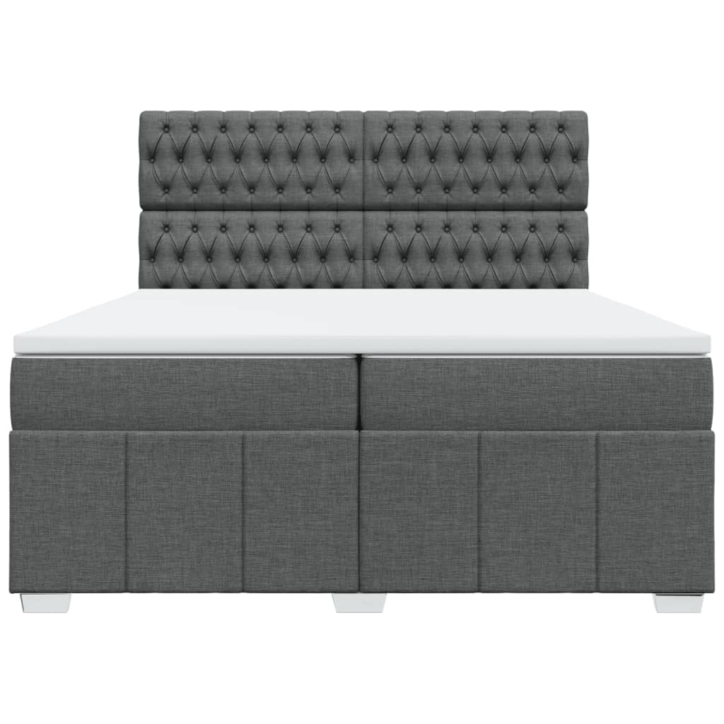 Sommier à lattes de lit avec matelas Gris foncé 200x200cm Tissu - XIOS