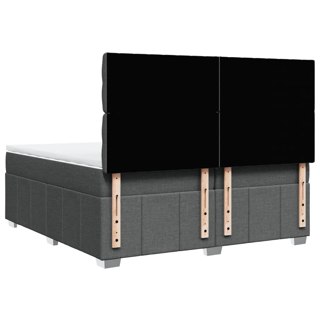 Sommier à lattes de lit avec matelas Gris foncé 200x200cm Tissu - XIOS