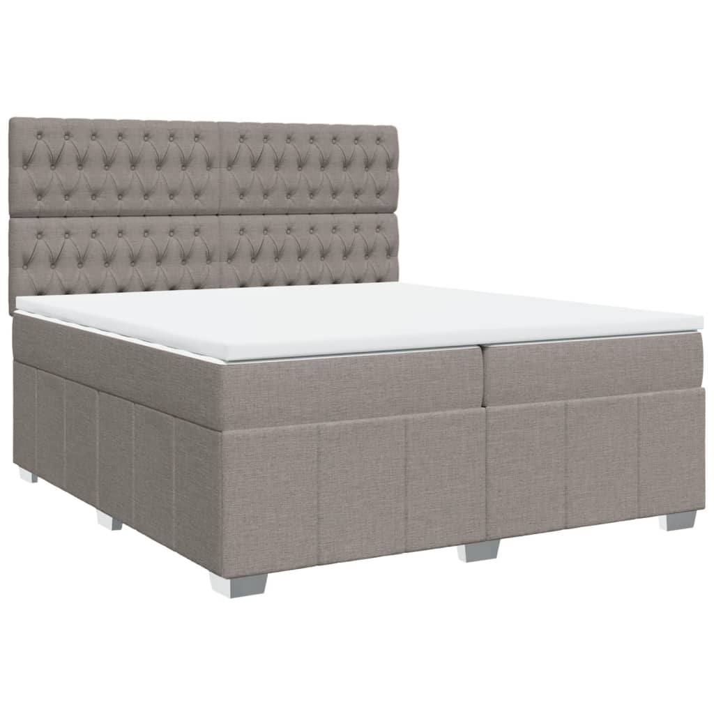 Sommier à lattes de lit avec matelas Taupe 200x200 cm Tissu - XIOS