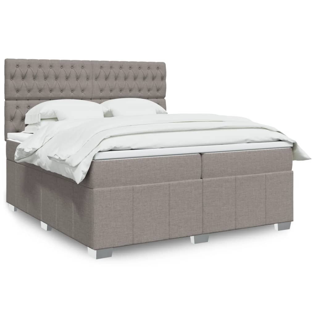 Sommier à lattes de lit avec matelas Taupe 200x200 cm Tissu - XIOS