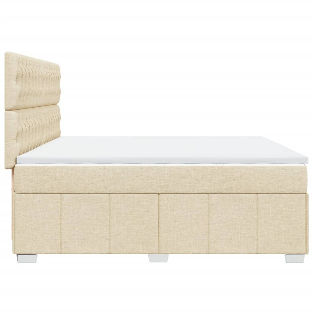 Sommier à lattes de lit avec matelas Crème 200x200 cm Tissu - XIOS