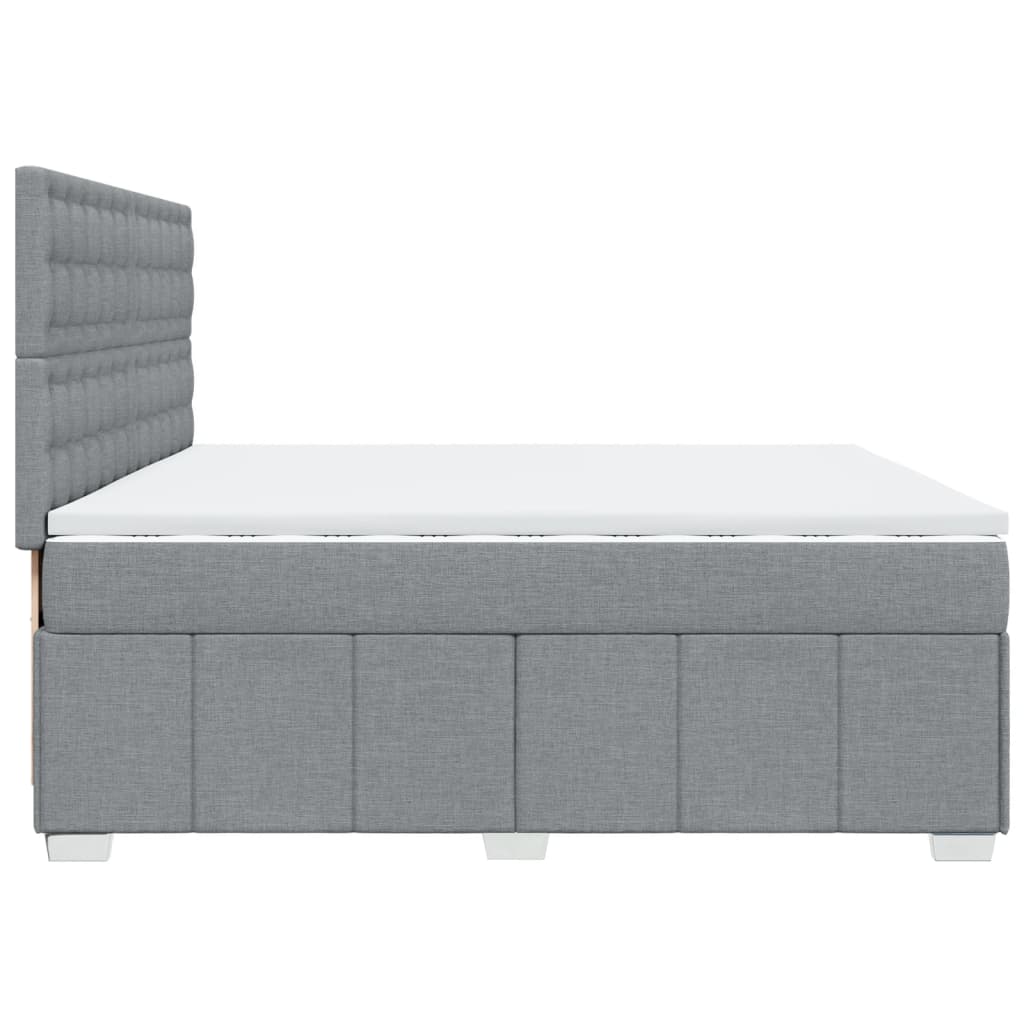 Sommier à lattes de lit avec matelas Gris clair 200x200cm Tissu - XIOS