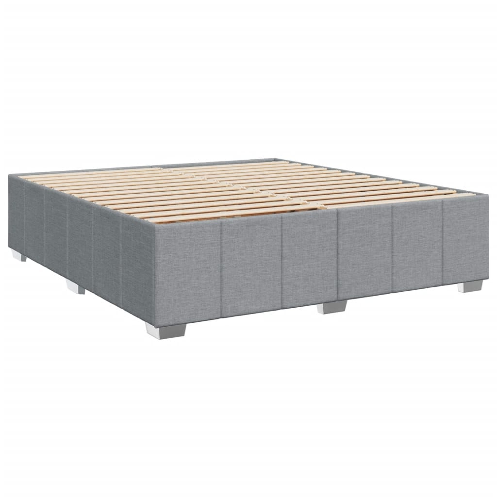Sommier à lattes de lit avec matelas Gris clair 200x200cm Tissu - XIOS