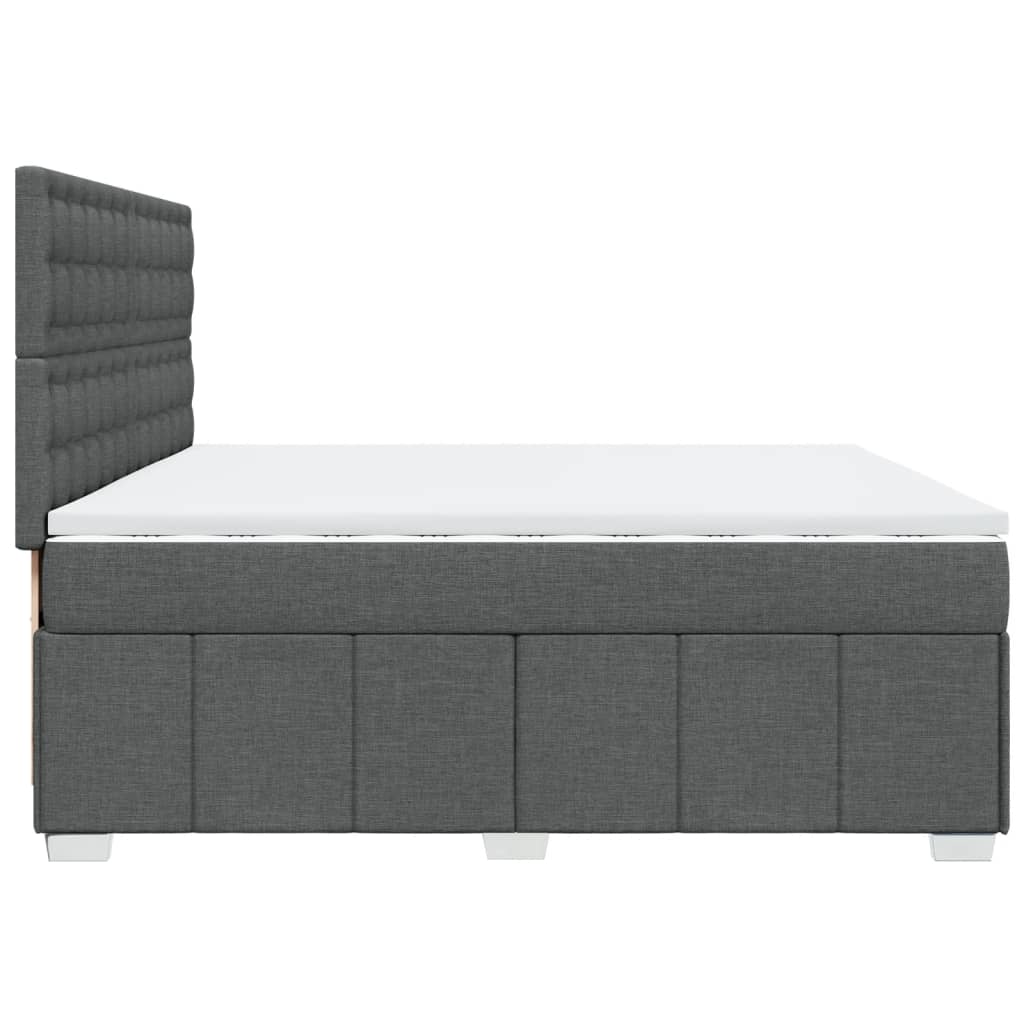 Sommier à lattes de lit avec matelas Gris foncé 200x200cm Tissu - XIOS