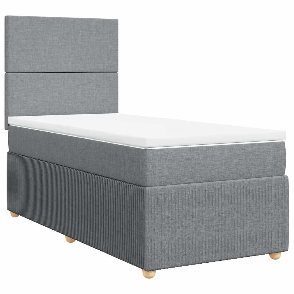Sommier à lattes de lit avec matelas gris clair 80x200 cm tissu - XIOS