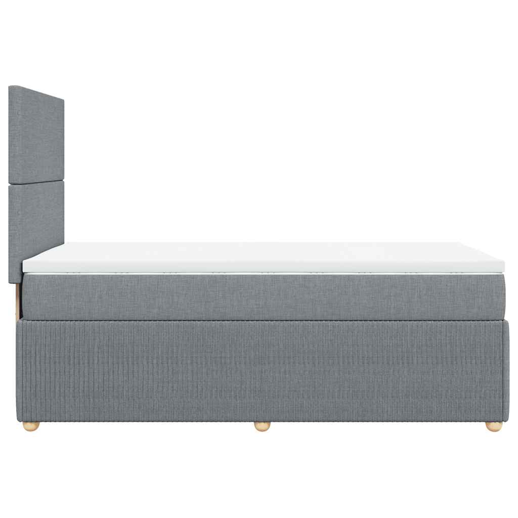 Sommier à lattes de lit avec matelas gris clair 80x200 cm tissu - XIOS