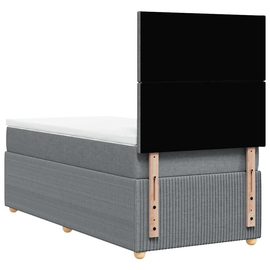 Sommier à lattes de lit avec matelas gris clair 80x200 cm tissu - XIOS