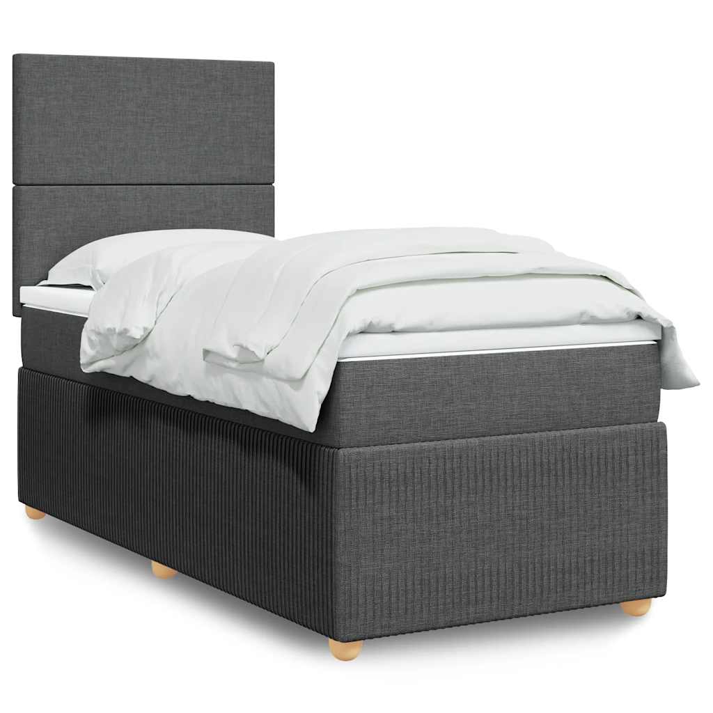 Sommier à lattes de lit avec matelas Gris foncé 80x200 cm Tissu - XIOS