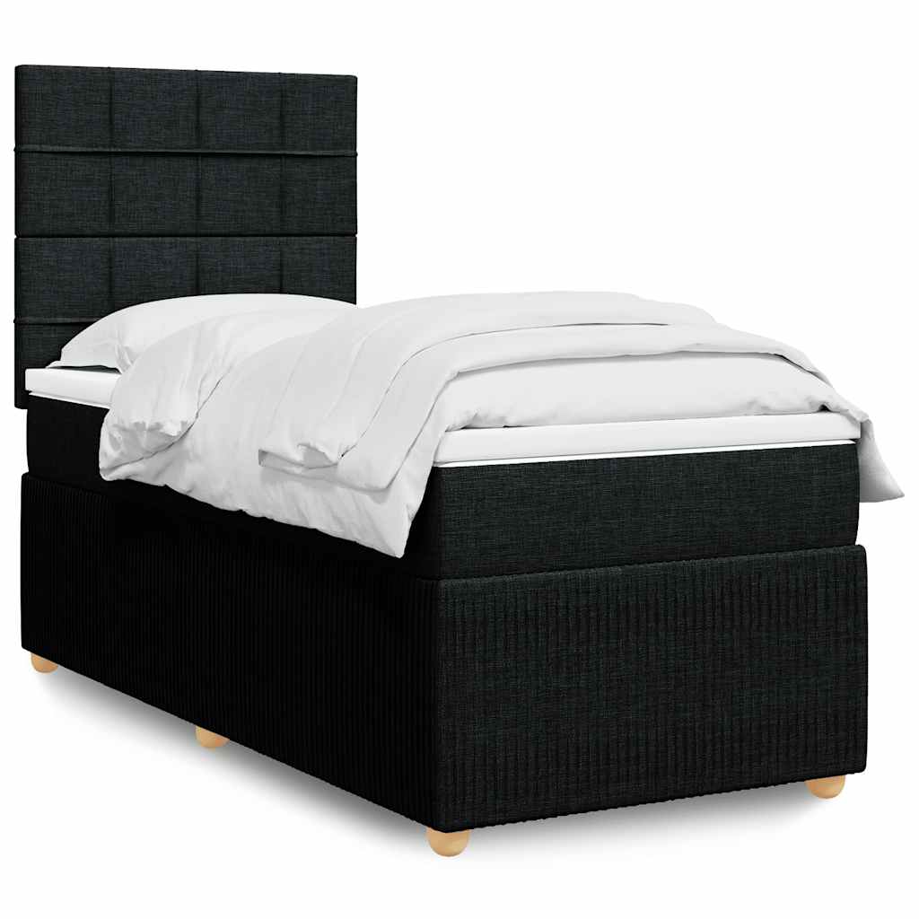 Sommier à lattes de lit et matelas Noir 80x200 cm Tissu - XIOS