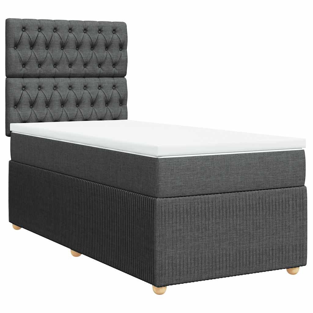Sommier à lattes de lit avec matelas Gris foncé 80x200 cm Tissu - XIOS
