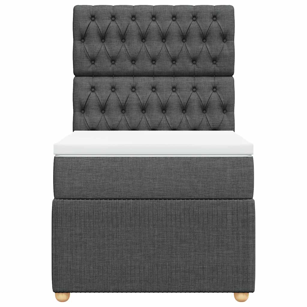 Sommier à lattes de lit avec matelas Gris foncé 80x200 cm Tissu - XIOS