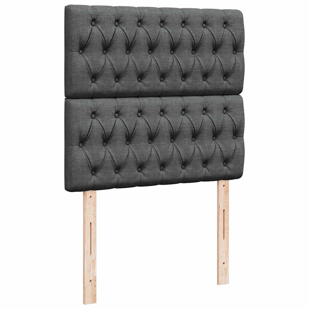 Sommier à lattes de lit avec matelas Gris foncé 80x200 cm Tissu - XIOS