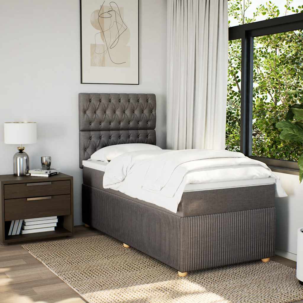 Sommier à lattes de lit avec matelas Taupe 80x200 cm Tissu - XIOS
