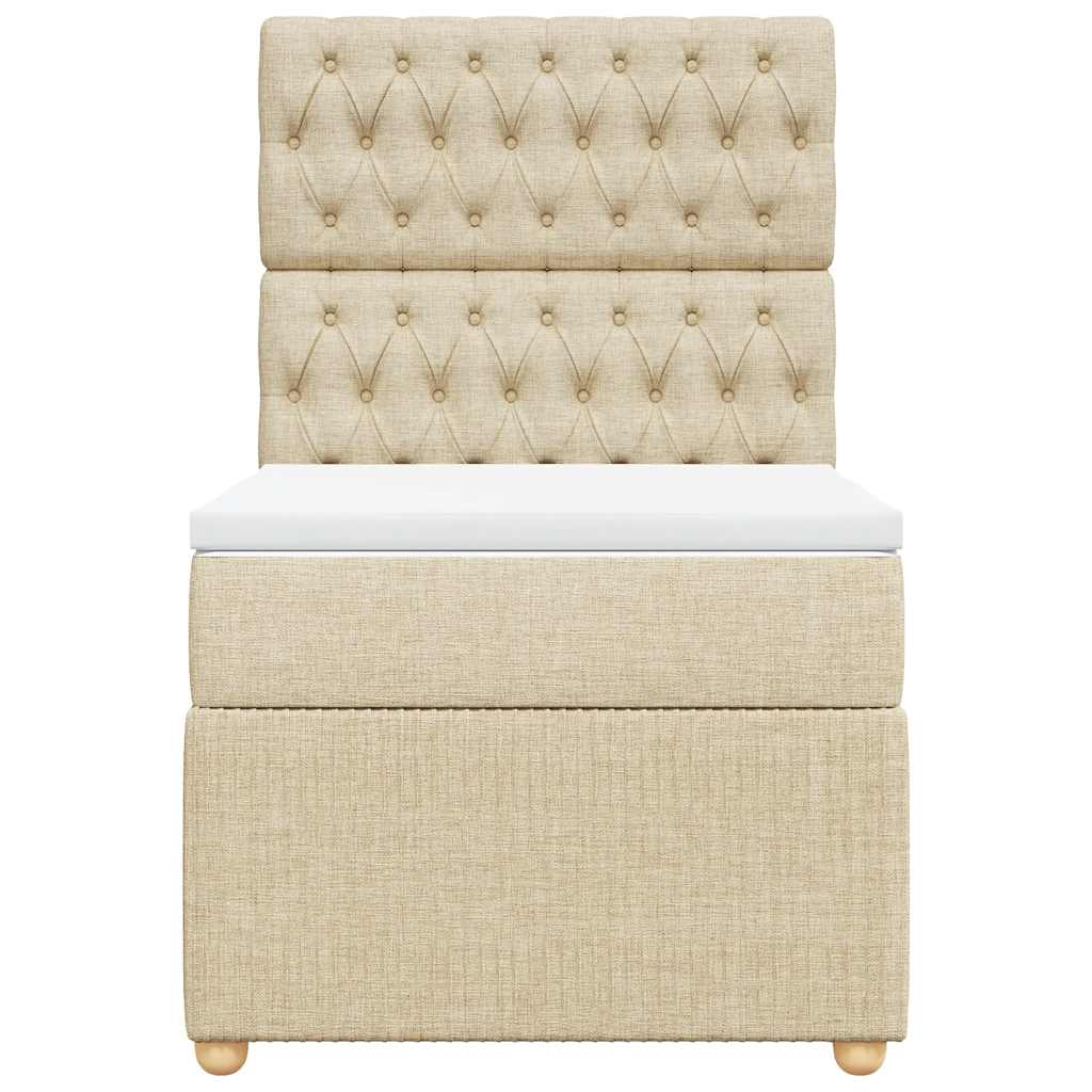 Sommier à lattes de lit avec matelas Crème 80x200 cm Tissu - XIOS