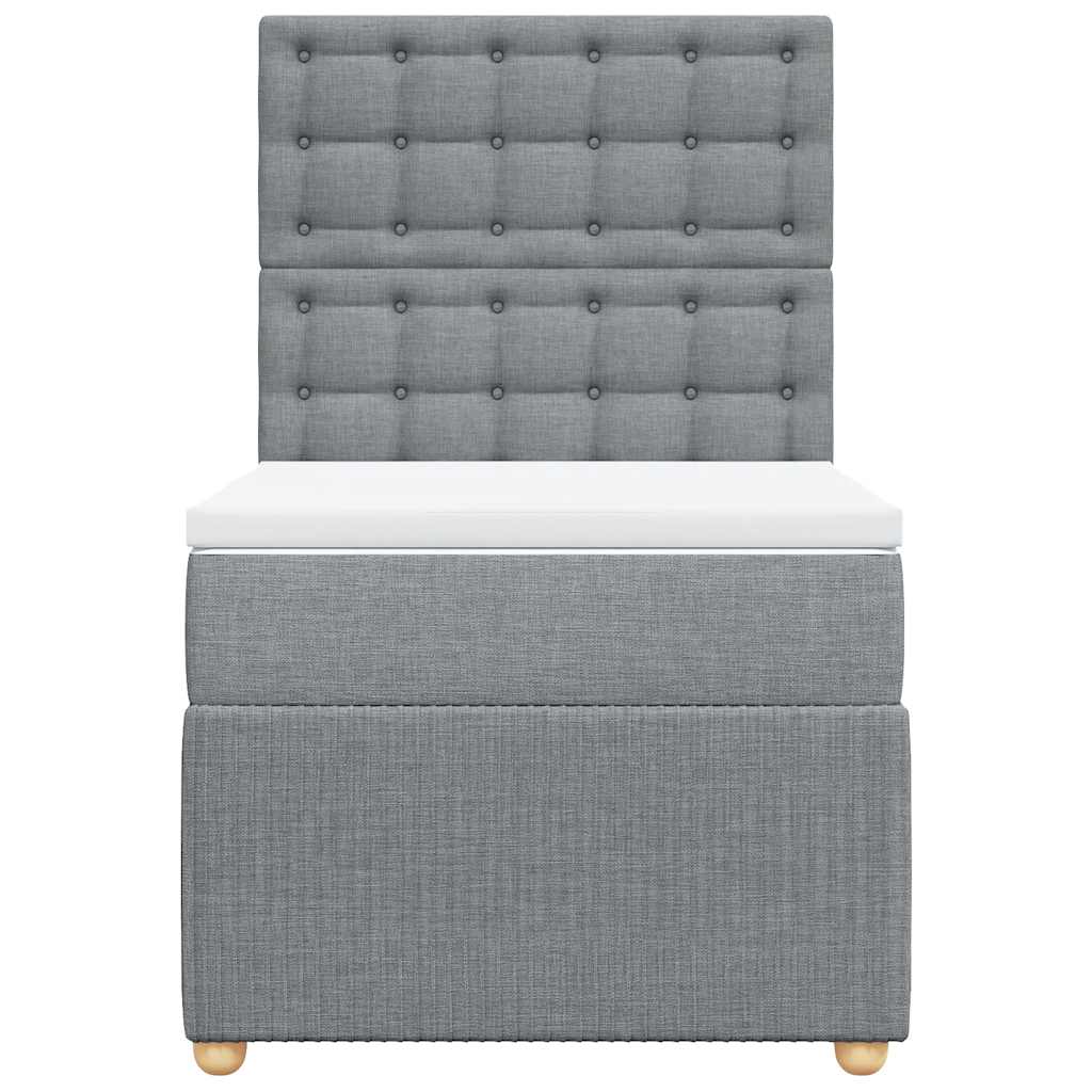 Sommier à lattes de lit avec matelas gris clair 80x200 cm tissu - XIOS