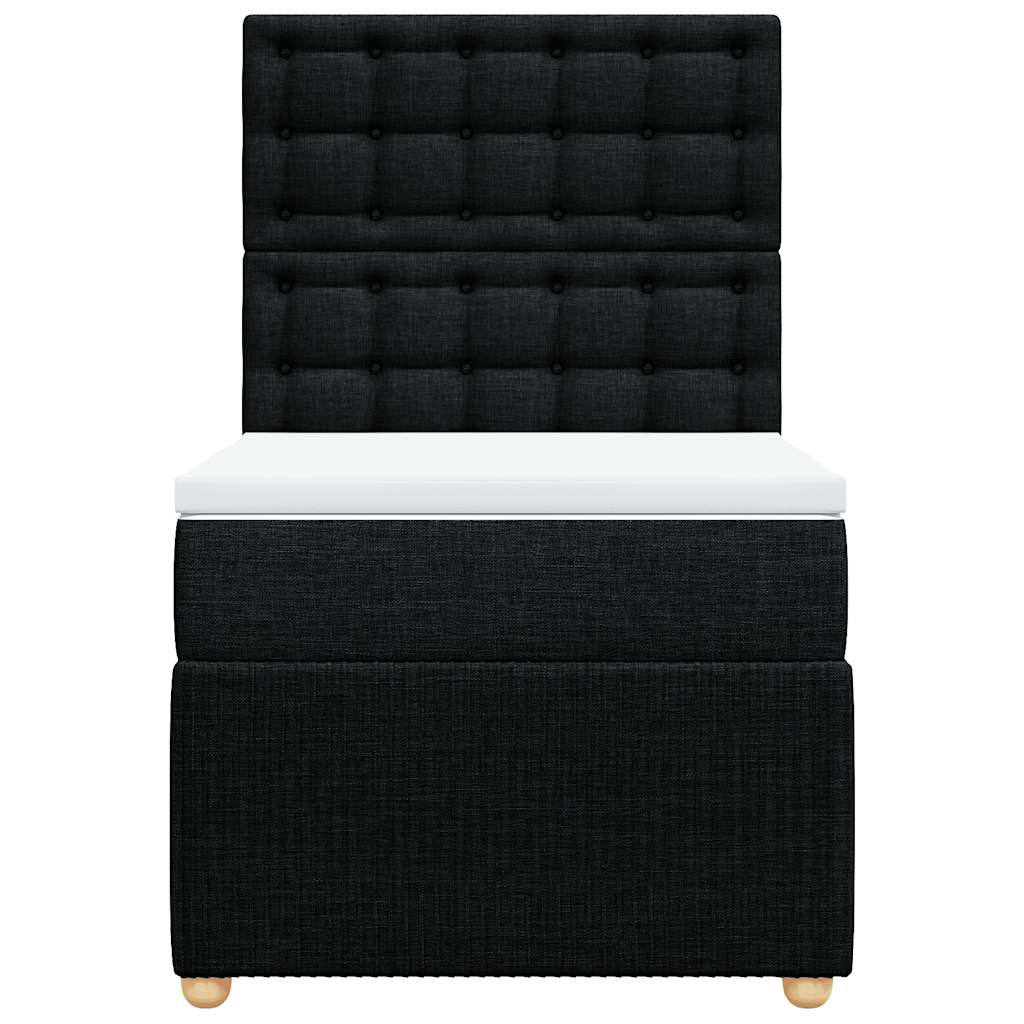 Sommier à lattes de lit et matelas Noir 80x200 cm Tissu - XIOS