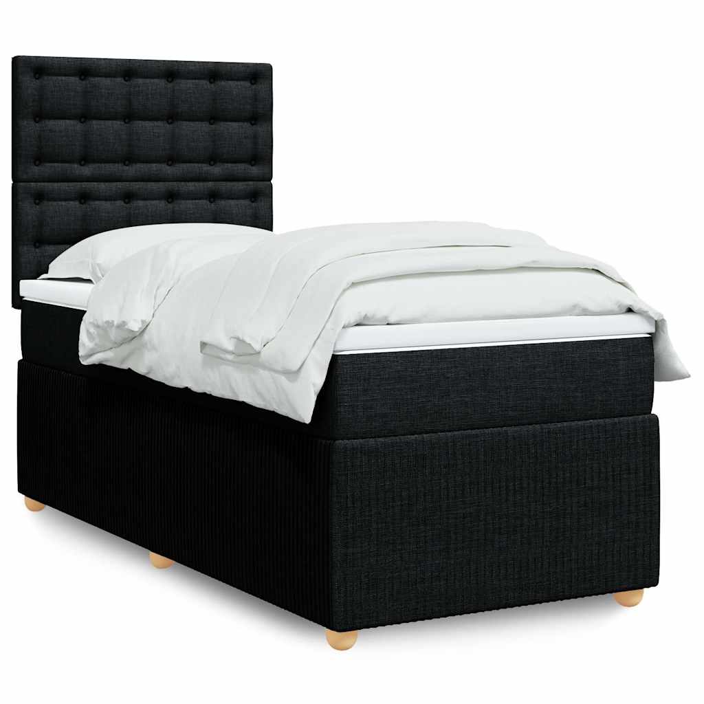Sommier à lattes de lit et matelas Noir 80x200 cm Tissu - XIOS