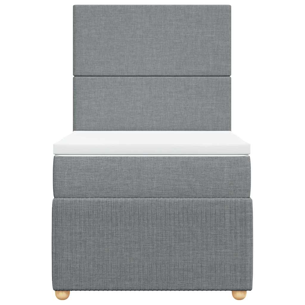 Sommier à lattes de lit et matelas Gris clair 90x190 cm Tissu - XIOS