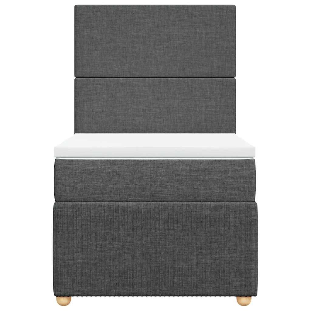 Sommier à lattes de lit et matelas Gris foncé 90x190 cm Tissu - XIOS