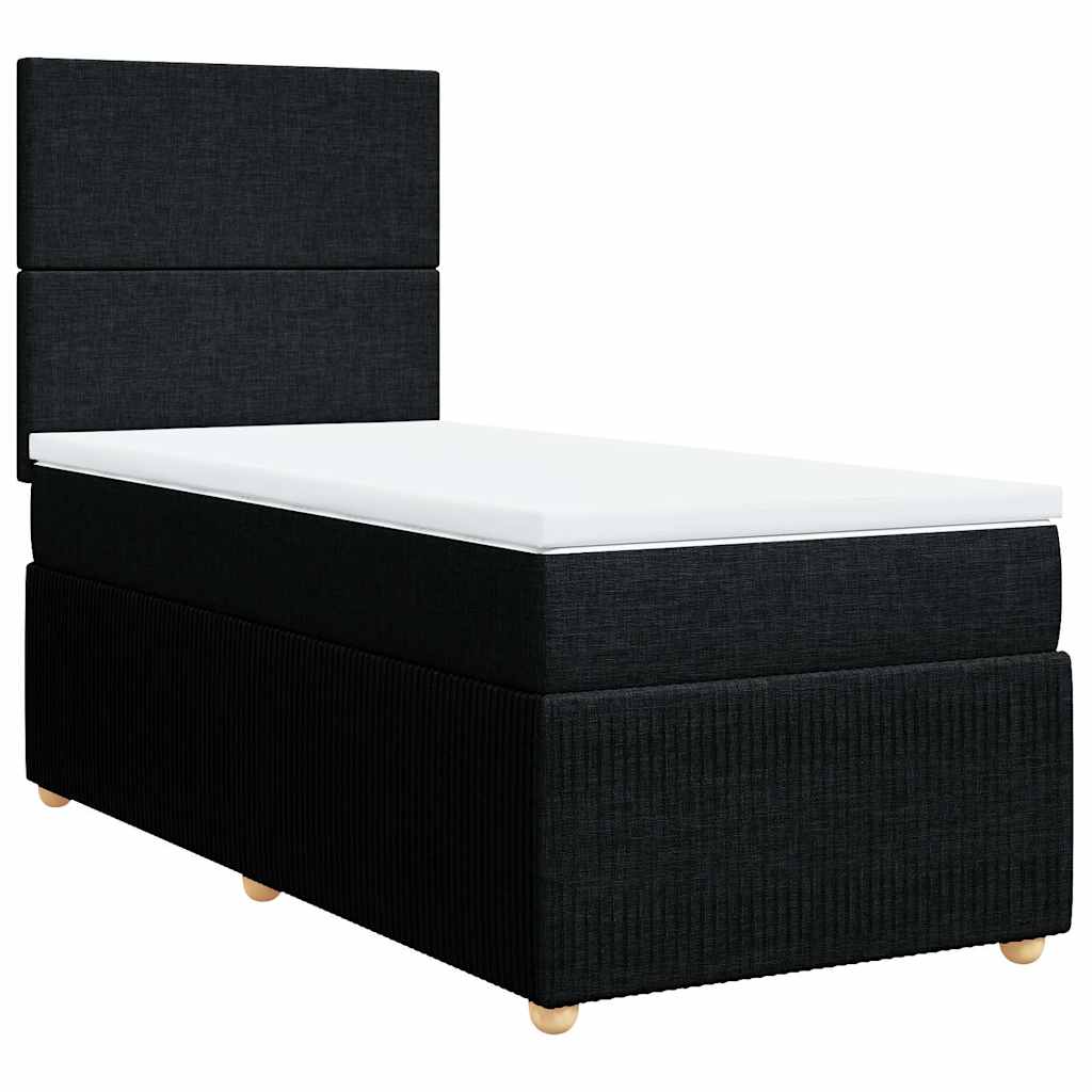 Sommier à lattes de lit avec matelas Noir 90x190 cm Tissu - XIOS
