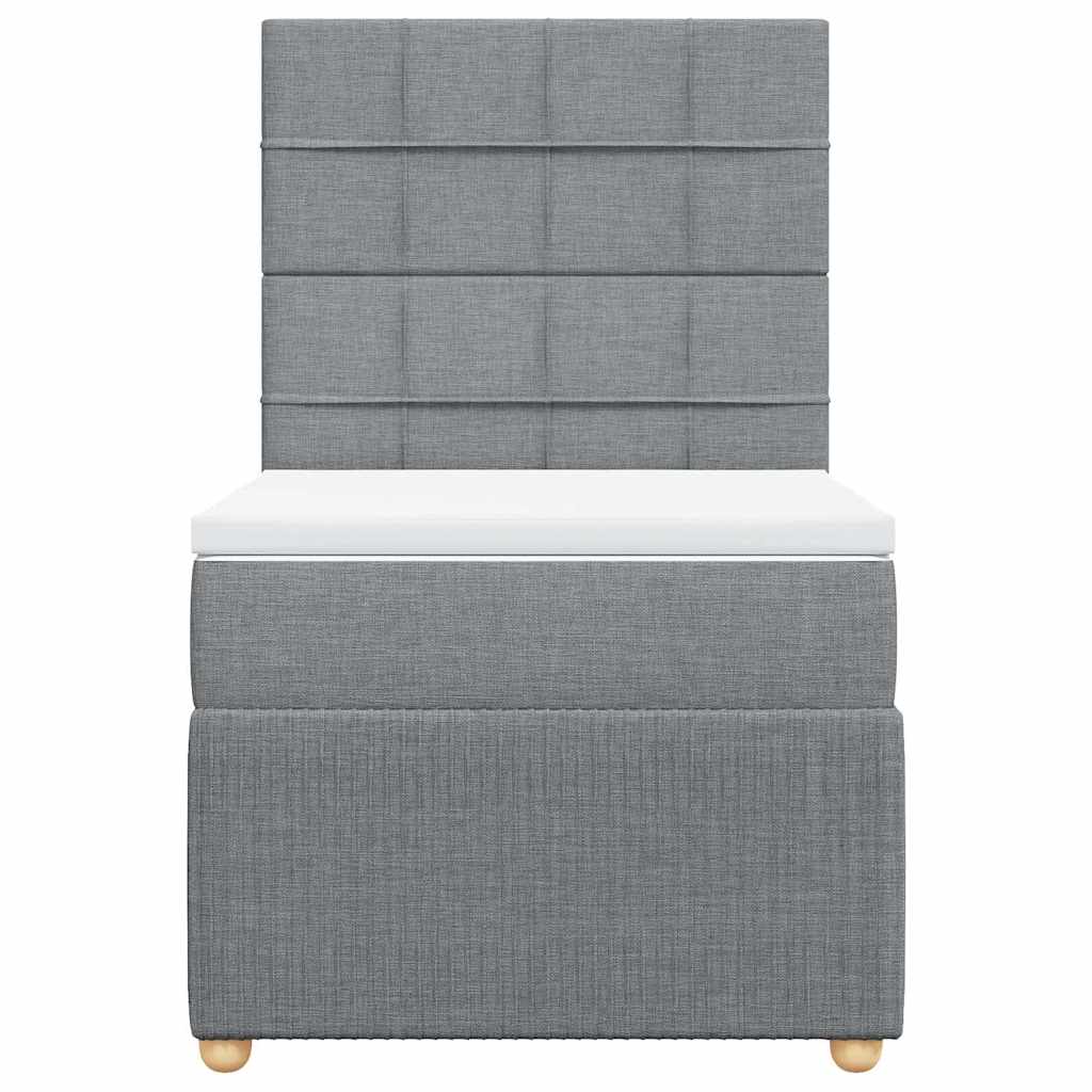 Sommier à lattes de lit et matelas Gris clair 90x190 cm Tissu - XIOS