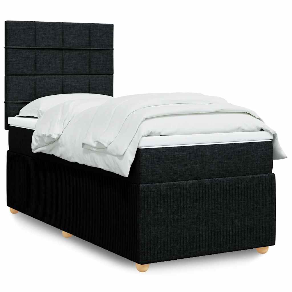 Sommier à lattes de lit avec matelas Noir 90x190 cm Tissu - XIOS
