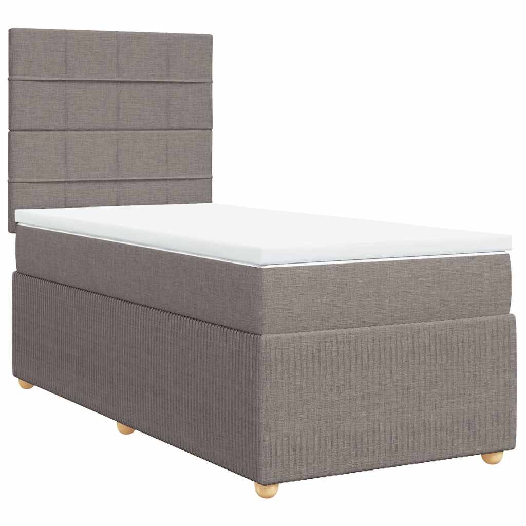 Sommier à lattes de lit avec matelas Taupe 90x190 cm Tissu - XIOS