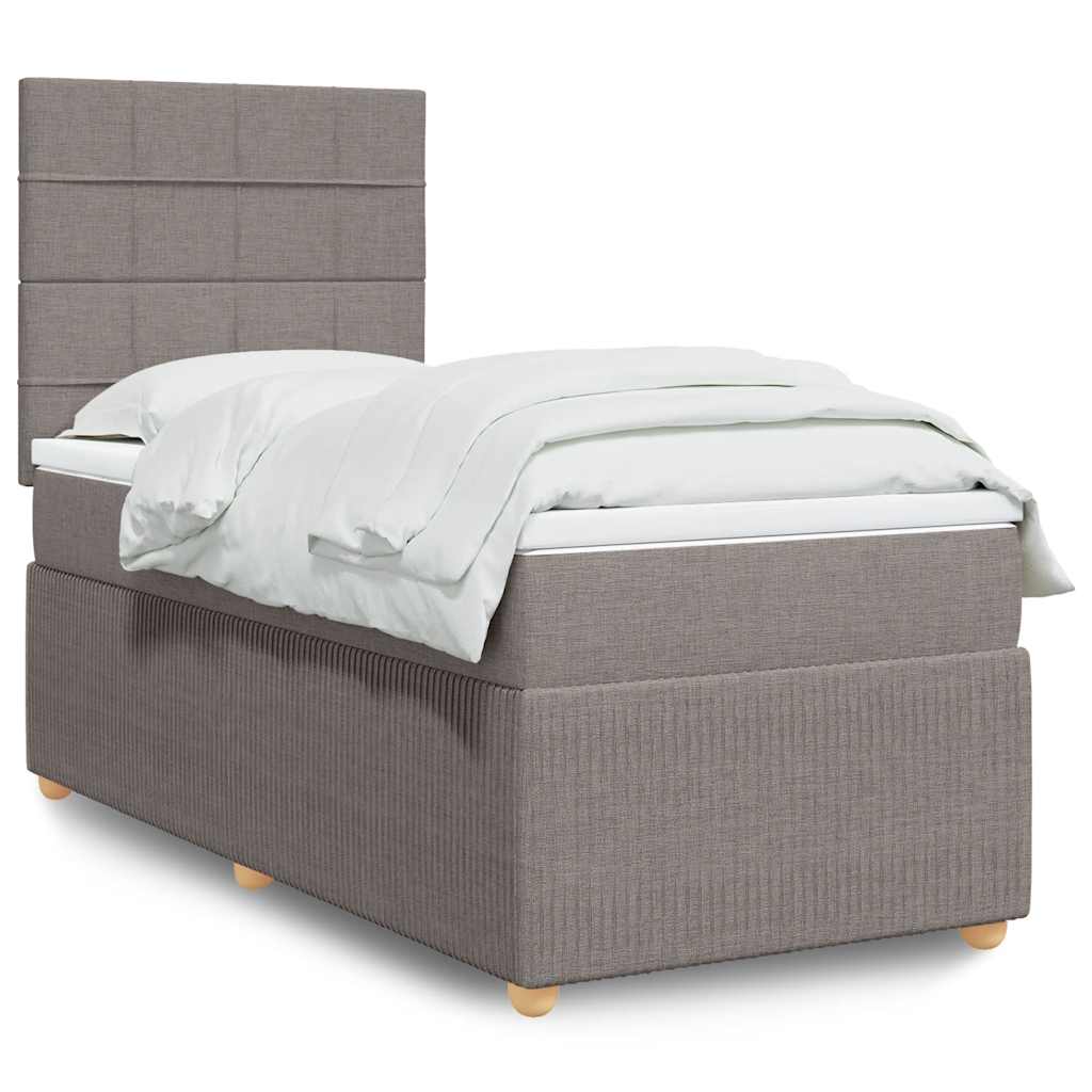 Sommier à lattes de lit avec matelas Taupe 90x190 cm Tissu - XIOS