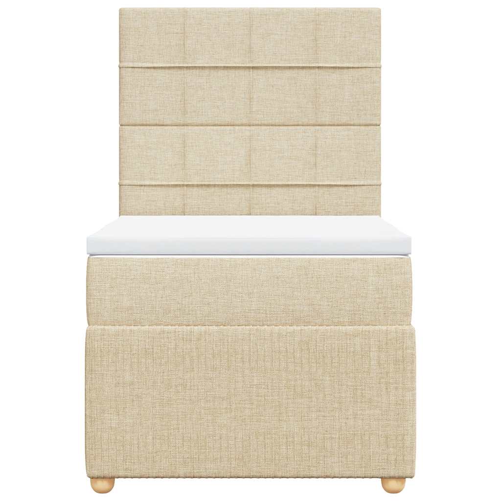 Sommier à lattes de lit et matelas Crème 90x190 cm Tissu - XIOS
