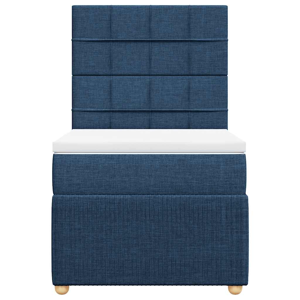Sommier à lattes de lit avec matelas Bleu 90x190 cm Tissu