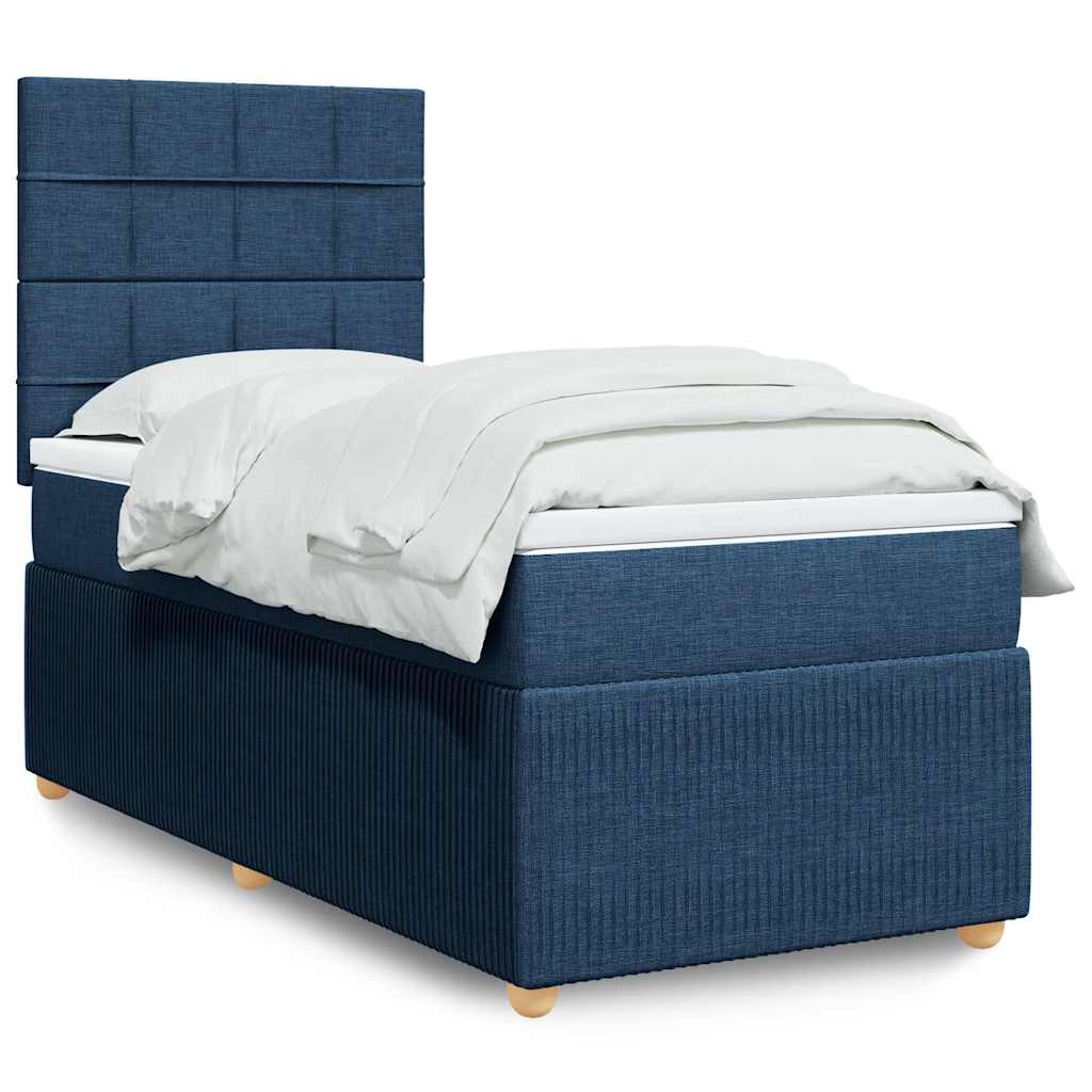 Sommier à lattes de lit avec matelas Bleu 90x190 cm Tissu - XIOS