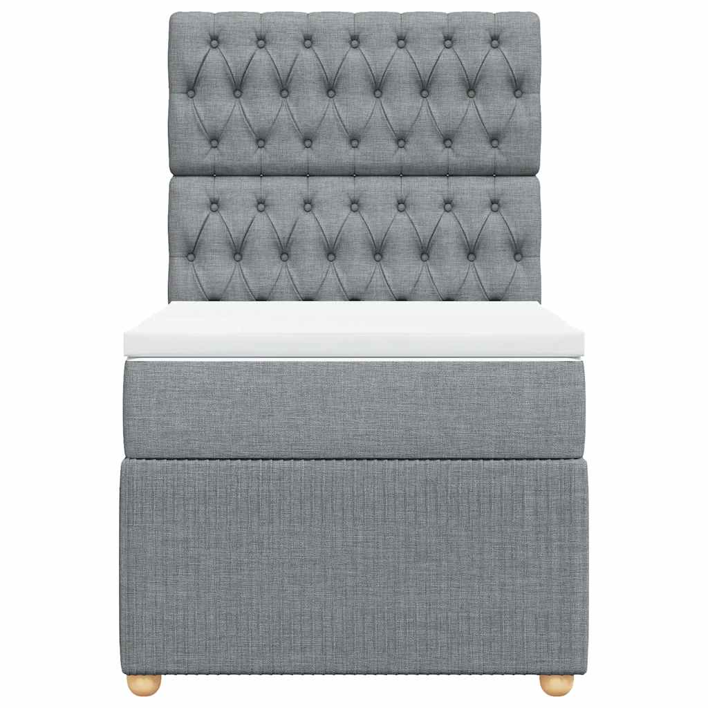 Sommier à lattes de lit et matelas Gris clair 90x190 cm Tissu - XIOS