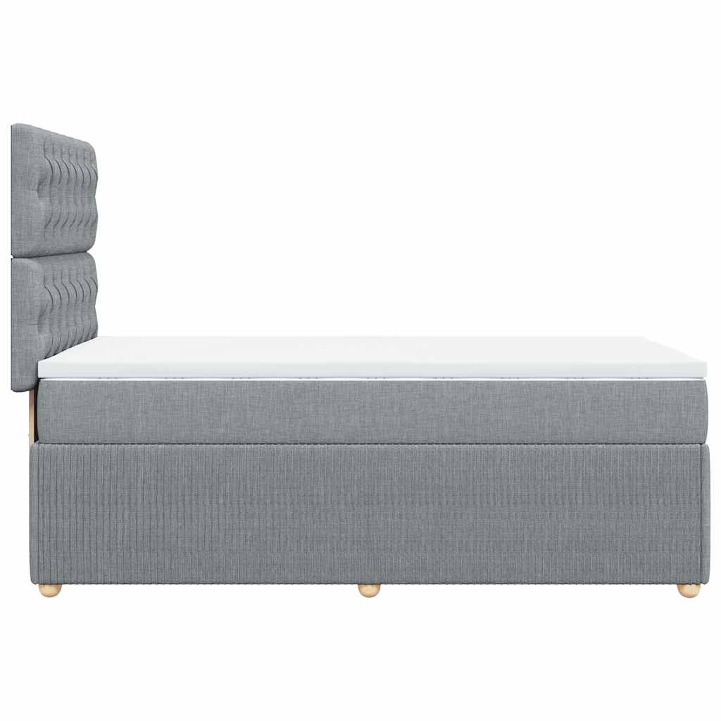Sommier à lattes de lit et matelas Gris clair 90x190 cm Tissu - XIOS