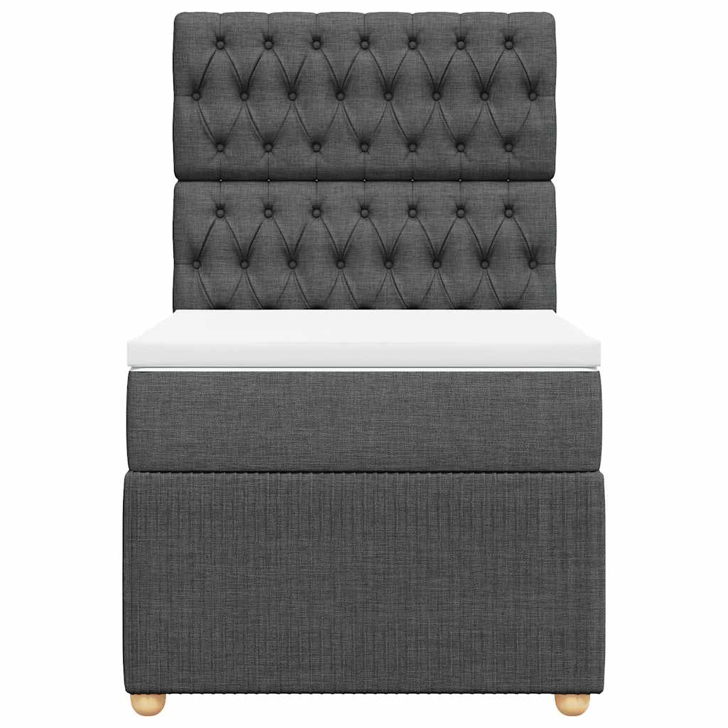 Sommier à lattes de lit et matelas Gris foncé 90x190 cm Tissu - XIOS