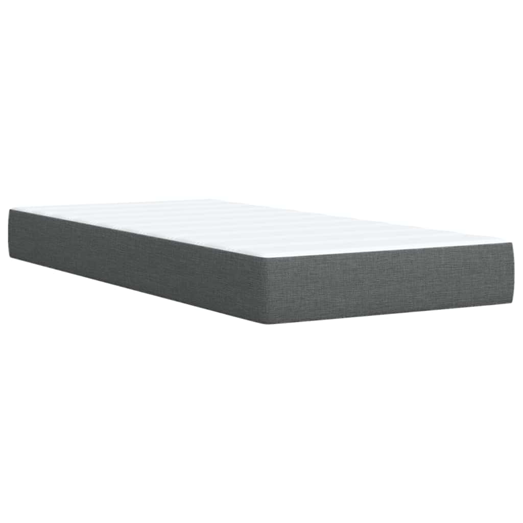 Sommier à lattes de lit et matelas Gris foncé 90x190 cm Tissu - XIOS