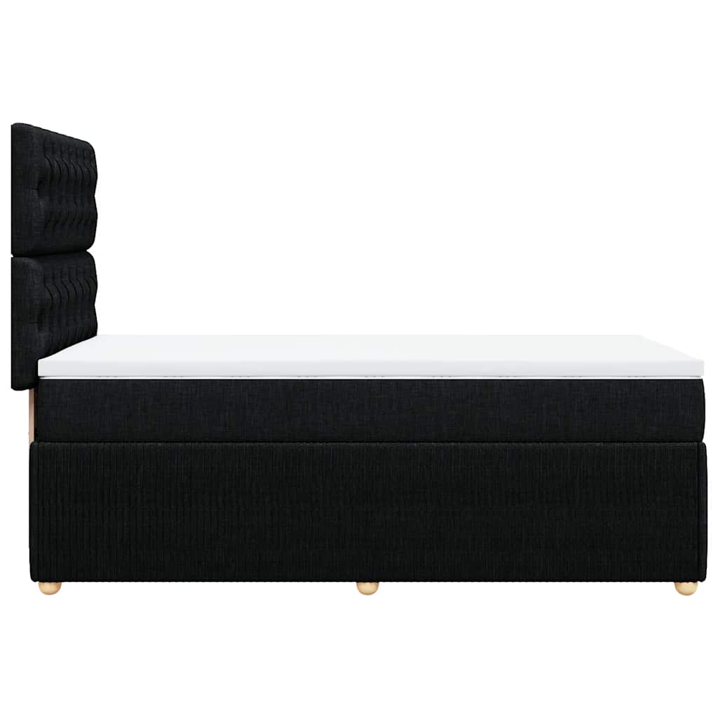Sommier à lattes de lit avec matelas Noir 90x190 cm Tissu - XIOS