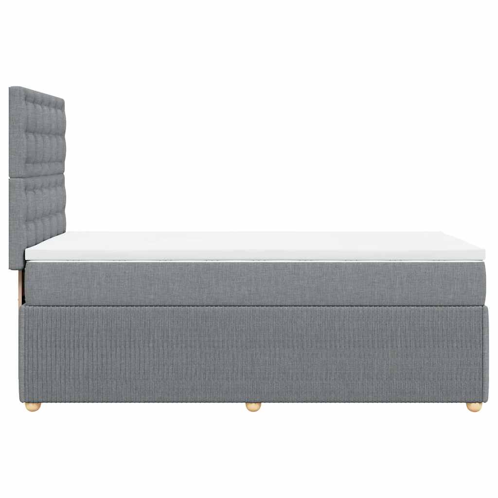 Sommier à lattes de lit et matelas Gris clair 90x190 cm Tissu - XIOS