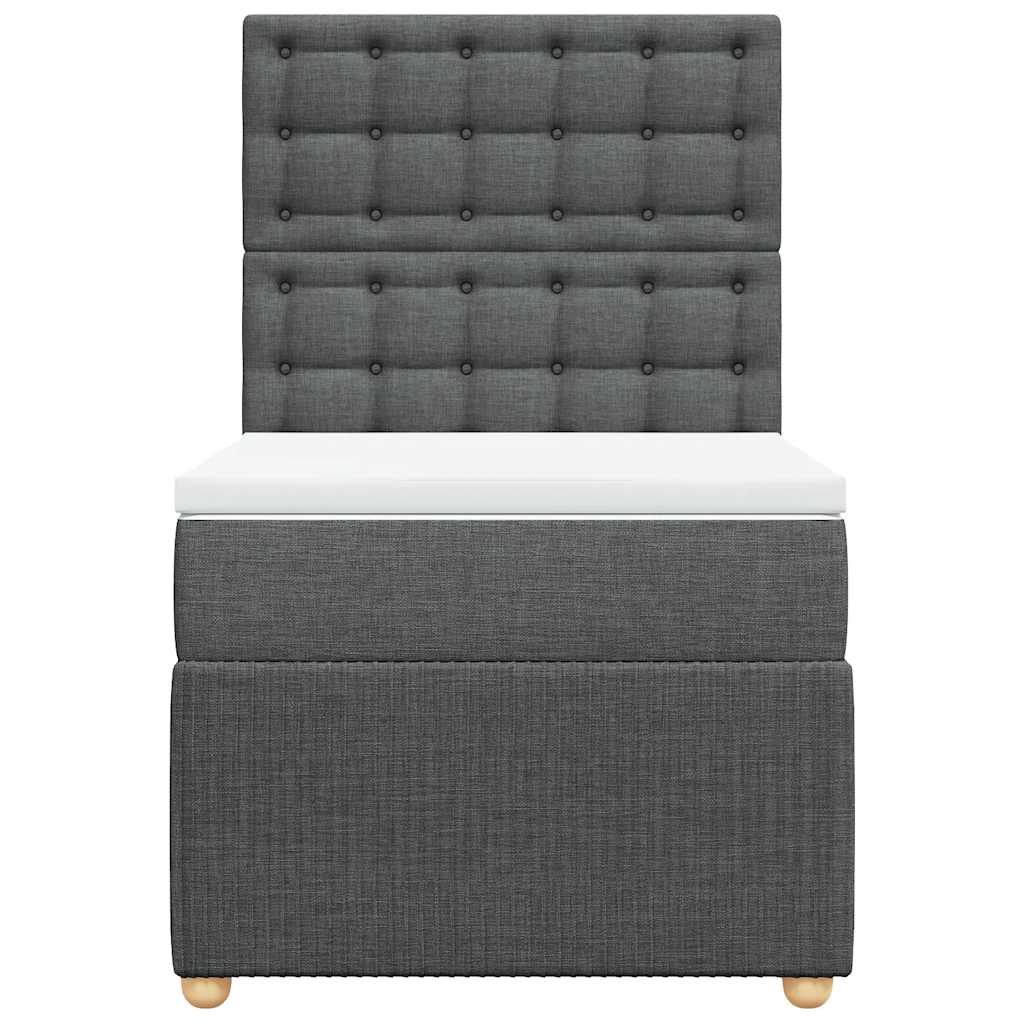Sommier à lattes de lit et matelas Gris foncé 90x190 cm Tissu - XIOS