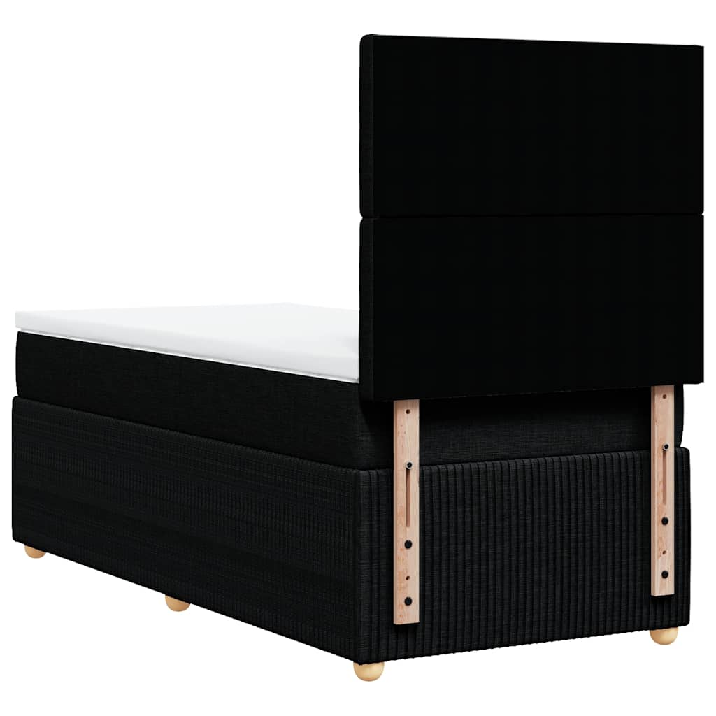 Sommier à lattes de lit avec matelas Noir 90x190 cm Tissu - XIOS