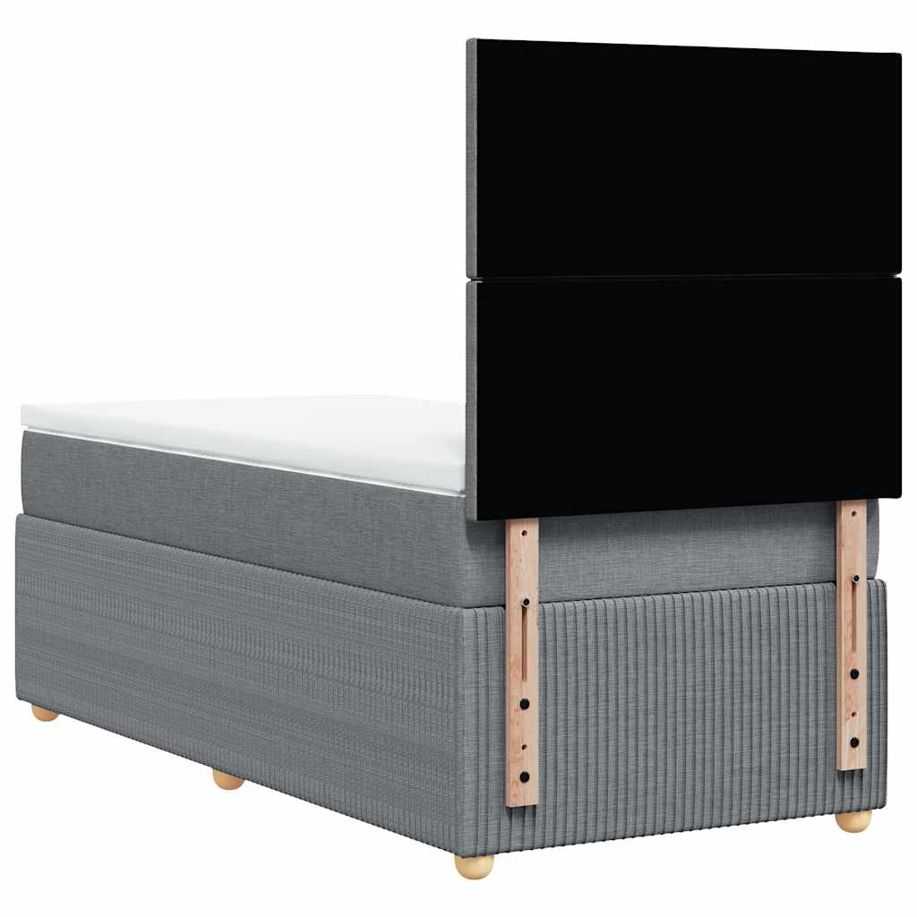 Sommier à lattes de lit avec matelas Gris clair 90x200 cm Tissu - XIOS