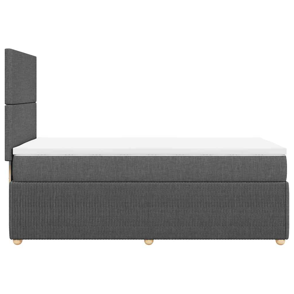 Sommier à lattes de lit avec matelas Gris foncé 90x200 cm Tissu - XIOS