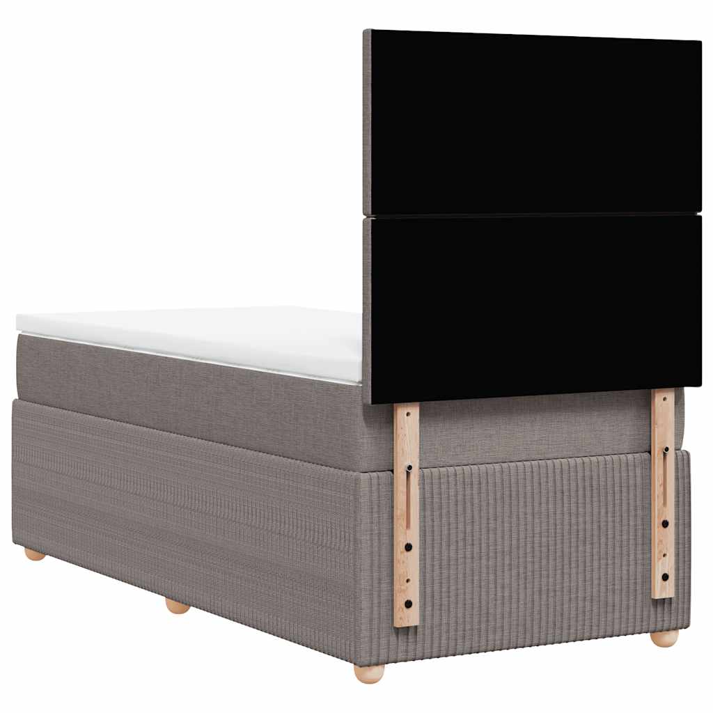 Sommier à lattes de lit avec matelas Taupe 90x200 cm Tissu - XIOS