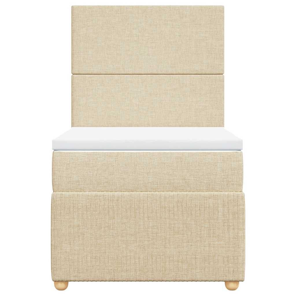 Sommier à lattes de lit avec matelas Crème 90x200 cm Tissu - XIOS