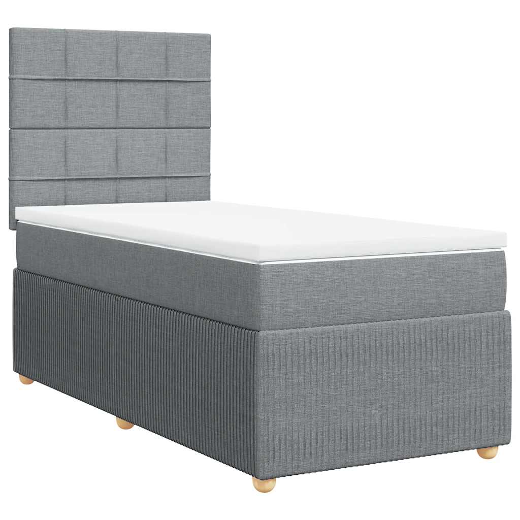 Sommier à lattes de lit avec matelas Gris clair 90x200 cm Tissu - XIOS