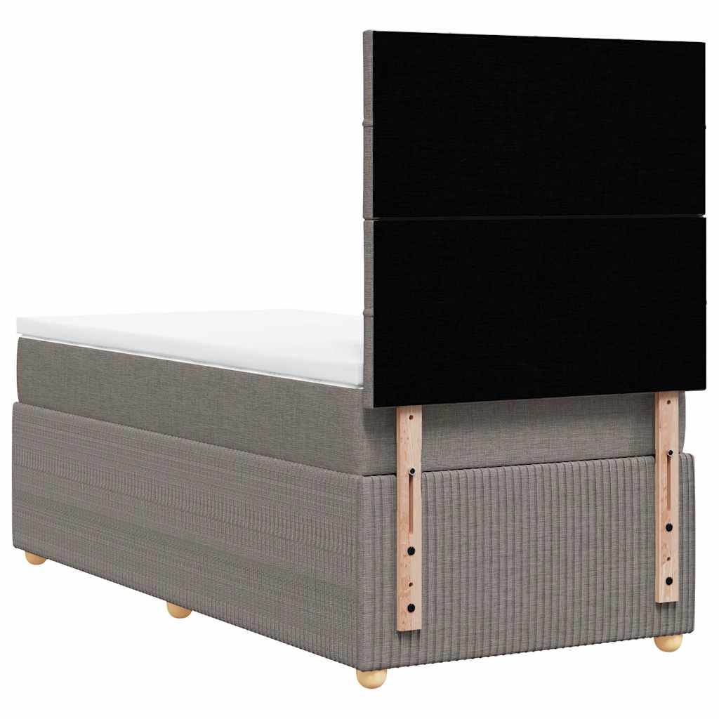 Sommier à lattes de lit avec matelas Taupe 90x200 cm Tissu - XIOS