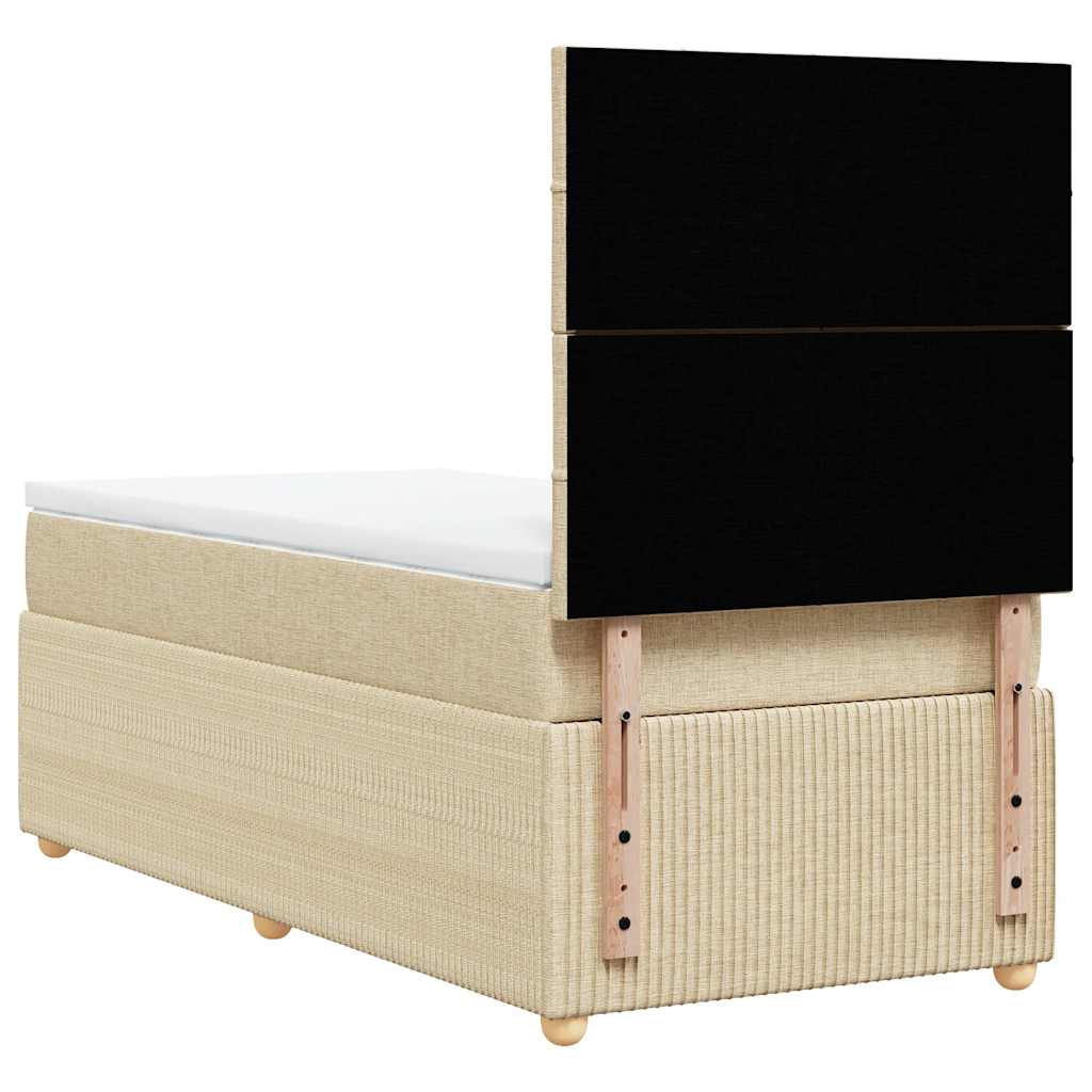 Sommier à lattes de lit avec matelas Crème 90x200 cm Tissu - XIOS