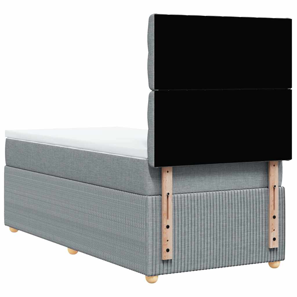 Sommier à lattes de lit avec matelas Gris clair 90x200 cm Tissu - XIOS